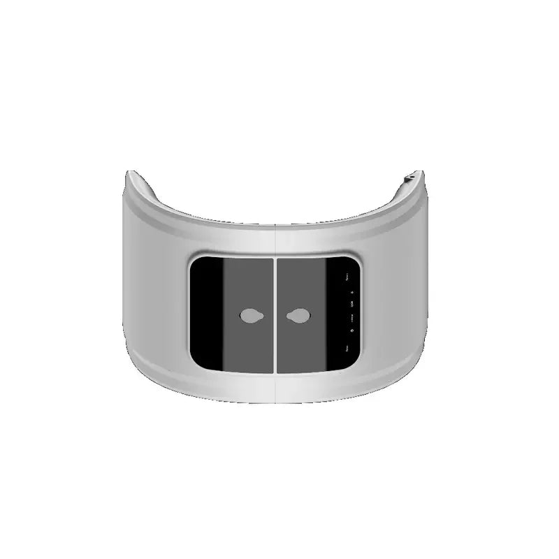 LED light therapy facial mask with eye cutouts, white and black design