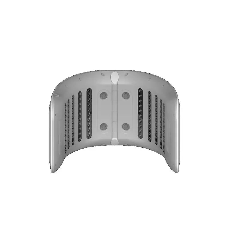 LED light therapy face mask interior view, curved design, skincare device
