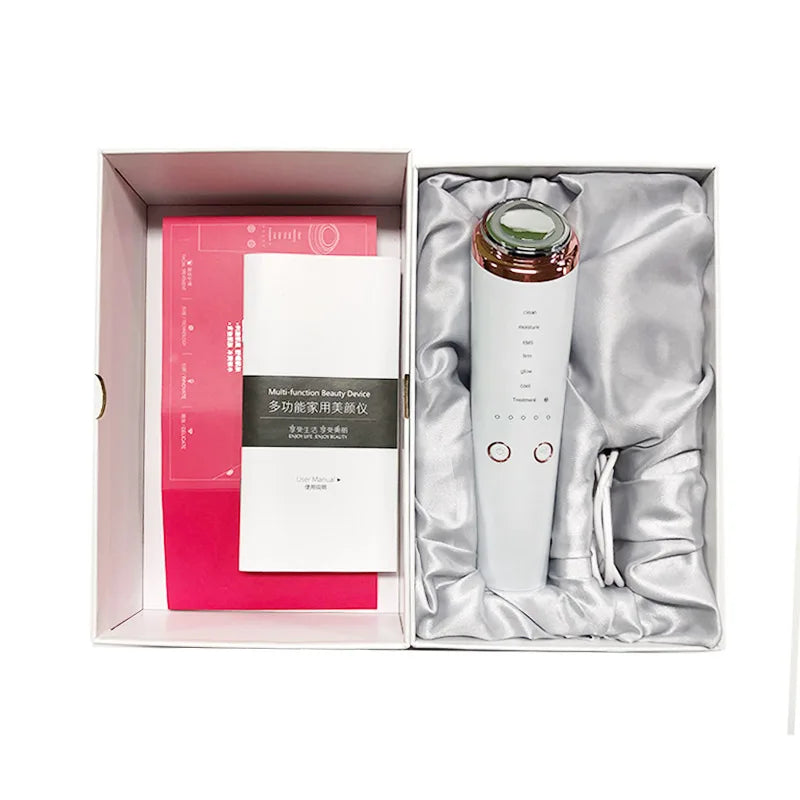 Multi-function beauty device with user manual in gift box, skincare tool kit