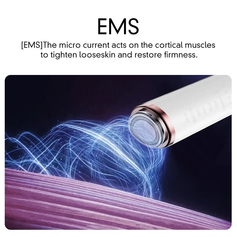EMS microcurrent facial device for tightening skin and restoring firmness